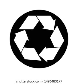 environment recycle icon black and isolated vector illustration