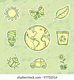 Environment and recycle icons