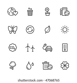 Environment and recycling icons. Strokes have not been expanded.