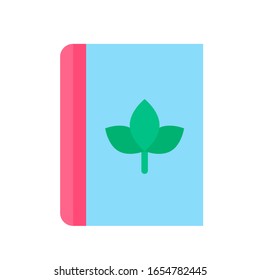 environment related leafs or flower on book vector in flat style