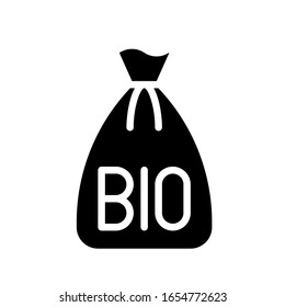 texto escrito relacionado con el medio ambiente sobre el vector de sacos en diseño sólido