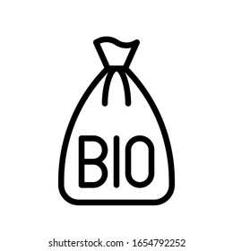 environment related written text on sack vector in lineal style