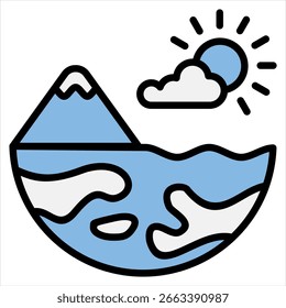 Umgebung Einzelsymbol Blau Schwarz Illustration