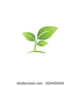 Environment sprout plant logo icon template vector
