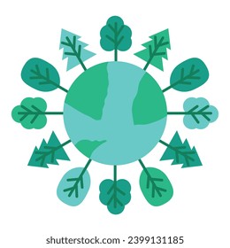Environment sustainability element. Vector illustration with sustainability theme and flat vector style. Editable vector element.