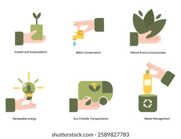 Environment and Sustainability icon illustration for design elements isolated on a white background