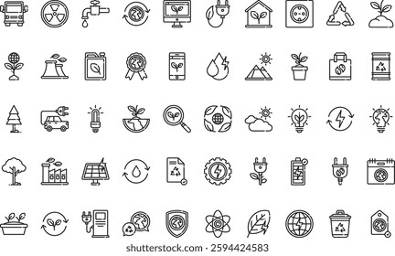 Environment sustainability icons High-Quality Vector Icons Collection with Editable Stroke. Ideal for Professional and Creative Projects.