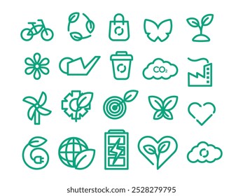 Environment Sustainable Icon Element Set 