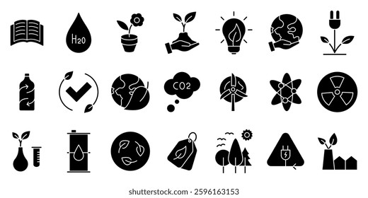 Environment symbol. Ecology icon set. Silhouette style.
