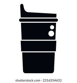 Environment thermo cup icon simple vector. Coffee bottle. Travel flask
