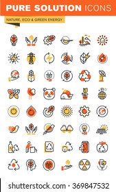 Environment thin line flat design web icons collection. Icons for web and app design, easy to use and highly customizable.