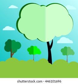 Environment with trees and sky , illustration Vector.