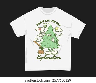 Environment t-shirt design for print, Earth day graphic tshirt. Greenery design for merchandise. Retro t shirt design for POD. Vintage clothing design.
