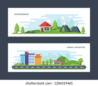 Environment and Urban Landscape Illustrations 