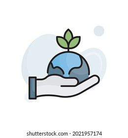 Ilustración de estilo de icono de contorno rellenado por vector de entorno. archivo EPS 10