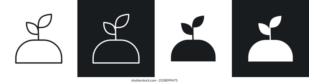 Environment vector icon set in black and white