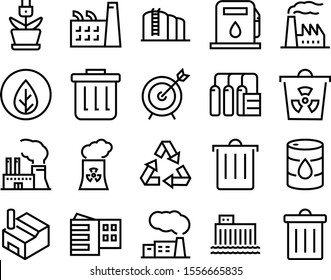 Environment Vector Icon Set Such As: Linear, Cooling, Innovation, Radioactivity, Tower, Trashcan, Atomic, Hydro, Accurate, Warning, Road, Tree, Caution, Dartboard, Service, Biohazard, Reactor, Save