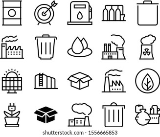 environment vector icon set such as: hit, reactor, radioactivity, blue, resource, innovation, drop, crisis, bio, pump, sport, crude, supplies, battery, decorative, tree, trashcan, panel, fossil