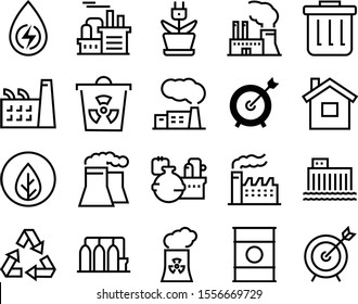 environment vector icon set such as: tower, reversed, light, dustbin, rubbish, growth, innovation, crisis, real, delete, frame, cycle, tree, abode, generation, home, floral, market, office, life