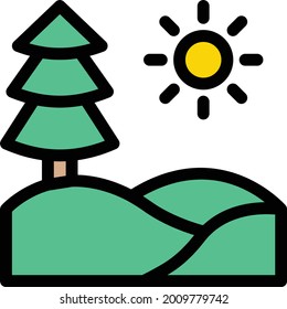 environment vector line colour icon