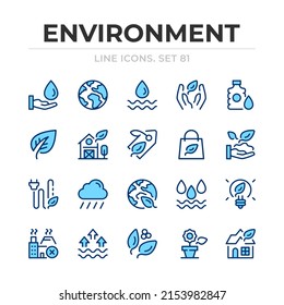 Environment vector line icons set. Thin line design. Outline graphic elements, simple stroke symbols. Environment icons