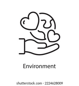 Environment  Vector Outline Icon Design illustration. Love Symbol on White background EPS 10 File