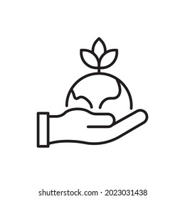 Environment vector outline icon style illustration. EPS 10 file