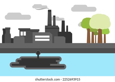 Environment and waste disposal plant vector illustration