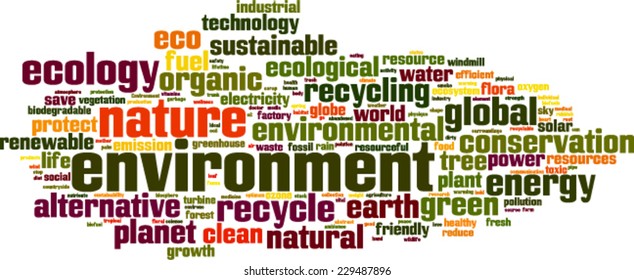Environment word cloud concept. Vector illustration