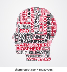 environment word cloud head typography