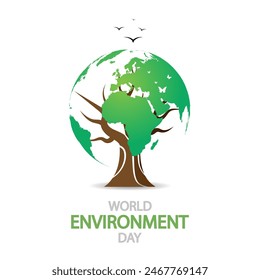 Environment world day tree globe, vector art illustration.