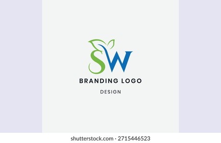 Meio ambiente WS SW eco logo com folhas