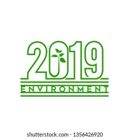 Environment years 2019 vector illustration. world environment day sign