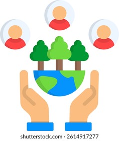Environmental Activism Icon Flat Vector Illustration
