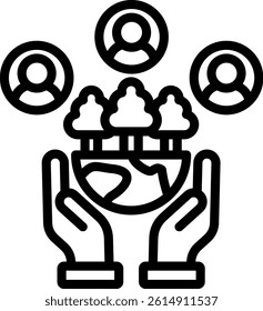 Environmental Activism Icon Outline Vector Illustration