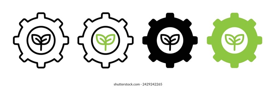 Icono de línea de defensa ambiental. Icono de Conciencia Ecológica en Contorno y Estilo Plano Sólido.