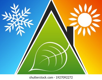 Environmental air conditioner warm cold ventilation symbol