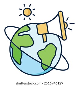 Diseño de iconos de conciencia ambiental. Representa Sostenibilidad, Soluciones Ecológicas, Esfuerzos De Conservación, Conciencia Ambiental. Icono de Vector con trazo editable.