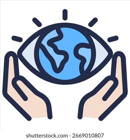 Elemento del icono de la conciencia ambiental para el diseño