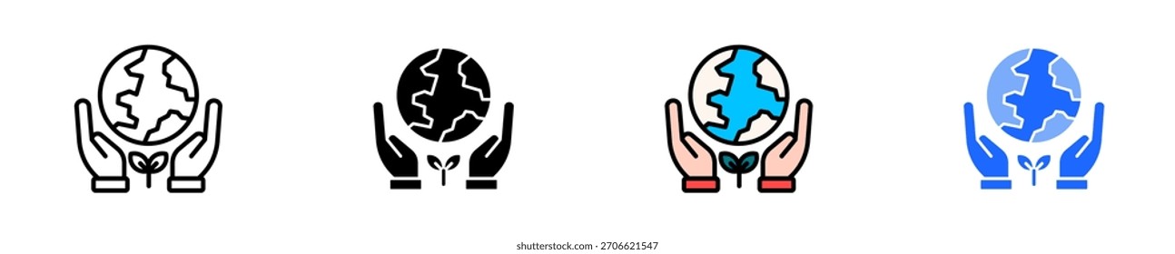 Conjunto de iconos de conciencia ambiental Colección de estilo múltiple