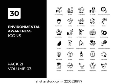 Environmental Awareness icons collection. Set contains such Icons as bio, biodegradable, earth, Eco, Eco-friendly, and more