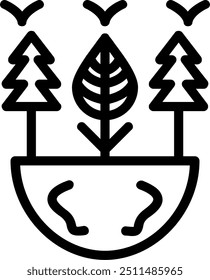 Elemento de ícone do vetor da linha de consciência ambiental