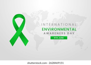 Diseño de fondo del Mes de la Conciencia Ambiental con la cinta de seda verde.
