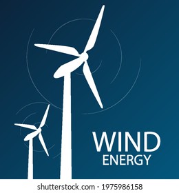 Environmental background of wind turbines, vector art illustration.