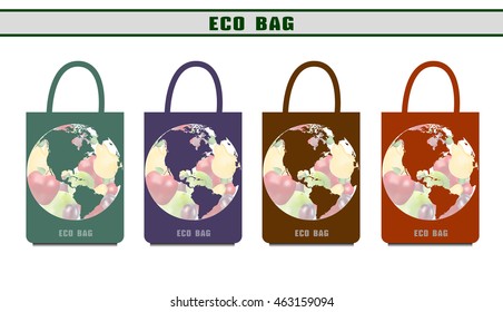 Environmental bags. Ecological packages. Design options eco bags.