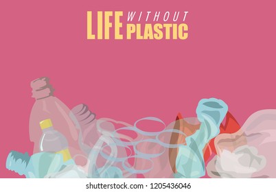 environmental banner plastic garbage life without plastic
