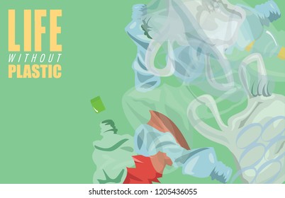 environmental banner plastic garbage life without plastic