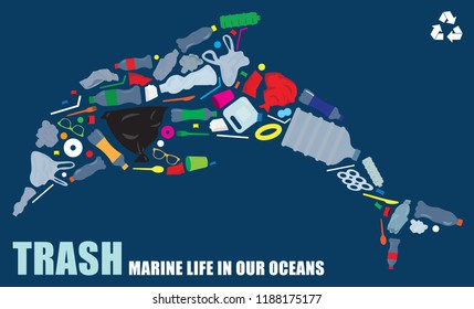 environmental banner plastic garbage trash marine life in our ocean decor