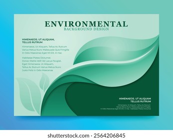 Environmental Banner, poster or certificate Background with abstract leaves design