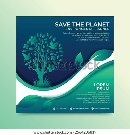 Environmental Banner or Poster with trees and leaves vector illustration